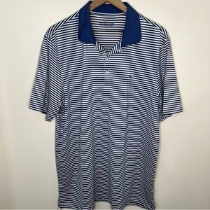 Vineyard Vines Performance Polo Blue White Stripes Size Large Office OTG